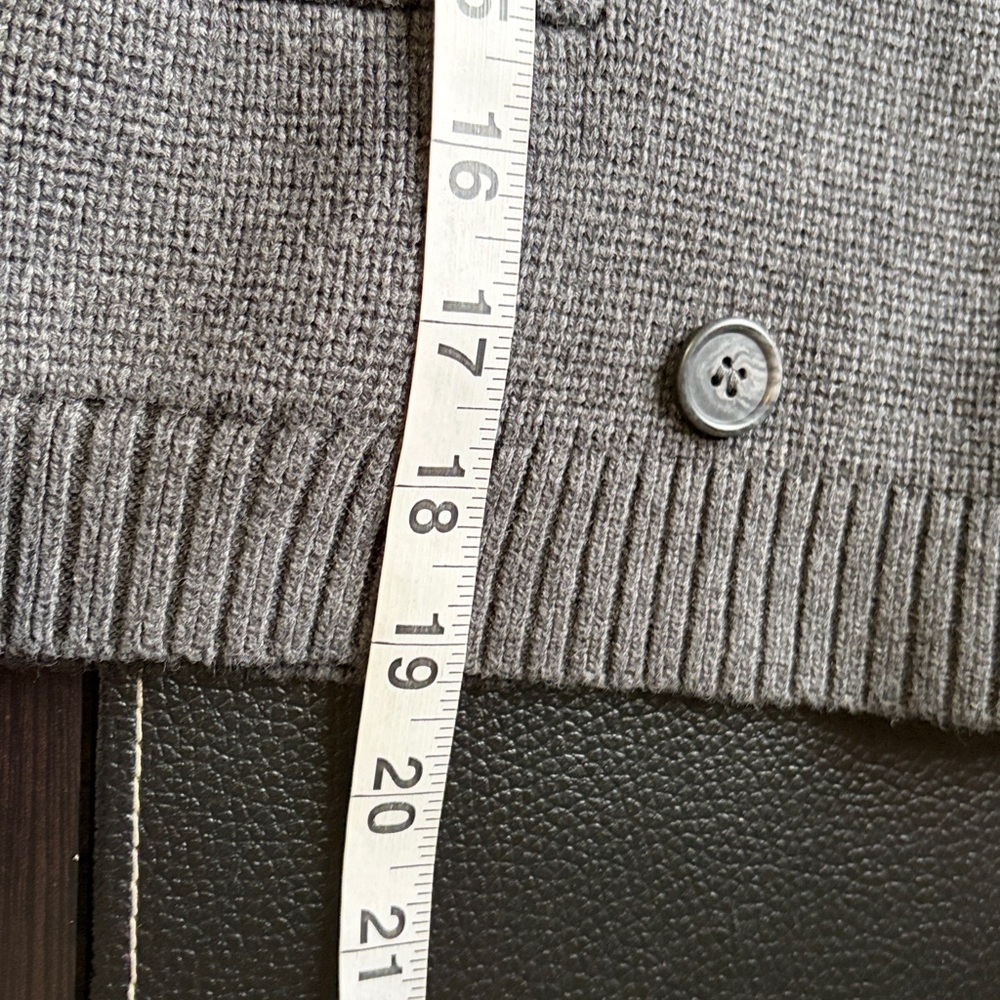 J Crew Marielle cropped cardigan grey cotton pockets double breasted Sz M NEW - Picture 10 of 13
